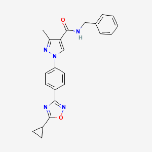N-benzyl-1-[4-(5-cyclopropyl-1,2,4-oxadiazol-3-yl)phenyl]-3-methyl-1H-pyrazole-4-carboxamide
