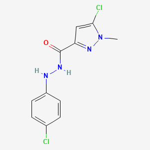 molecular formula C11H10Cl2N4O B1650613 5-chloro-N'-(4-chlorophenyl)-1-methyl-1H-pyrazole-3-carbohydrazide CAS No. 1189379-04-1