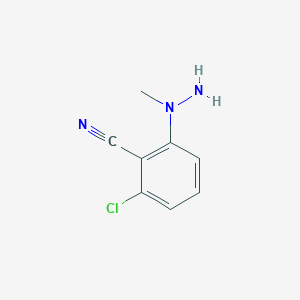 molecular formula C8H8ClN3 B1650615 2-Chloro-6-(1-methylhydrazinyl)benzonitrile CAS No. 1189379-27-8