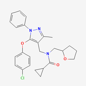 N~1~-{[5-(4-chlorophenoxy)-3-methyl-1-phenyl-1H-pyrazol-4-yl]methyl}-N~1~-(tetrahydro-2-furanylmethyl)-1-cyclopropanecarboxamide