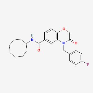 N-cyclooctyl-4-(4-fluorobenzyl)-3-oxo-3,4-dihydro-2H-1,4-benzoxazine-6-carboxamide