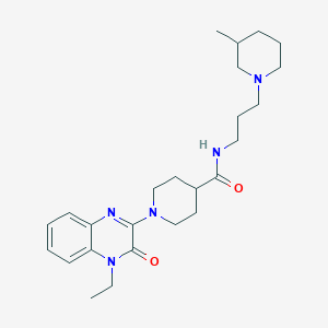 1-(4-ethyl-3-oxo-3,4-dihydro-2-quinoxalinyl)-N-[3-(3-methylpiperidino)propyl]-4-piperidinecarboxamide