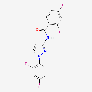 molecular formula C16H9F4N3O B1650627 N~1~-[1-(2,4-difluorophenyl)-1H-pyrazol-3-yl]-2,4-difluorobenzamide CAS No. 1189458-68-1