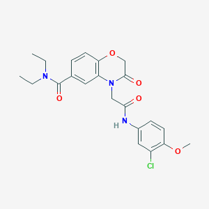 4-{2-[(3-chloro-4-methoxyphenyl)amino]-2-oxoethyl}-N,N-diethyl-3-oxo-3,4-dihydro-2H-1,4-benzoxazine-6-carboxamide