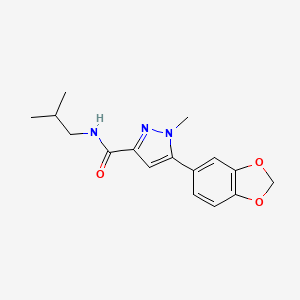 molecular formula C16H19N3O3 B1650630 5-(1,3-benzodioxol-5-yl)-N~3~-isobutyl-1-methyl-1H-pyrazole-3-carboxamide CAS No. 1189460-83-0