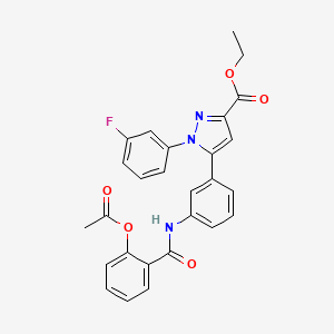 ethyl 5-(3-{[2-(acetyloxy)benzoyl]amino}phenyl)-1-(3-fluorophenyl)-1H-pyrazole-3-carboxylate
