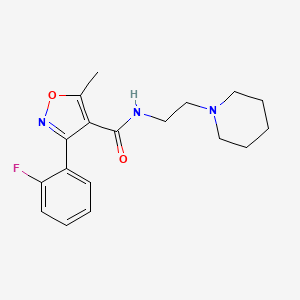 molecular formula C18H22FN3O2 B1650632 3-(2-fluorophenyl)-5-methyl-N-(2-piperidin-1-ylethyl)isoxazole-4-carboxamide CAS No. 1189479-61-5