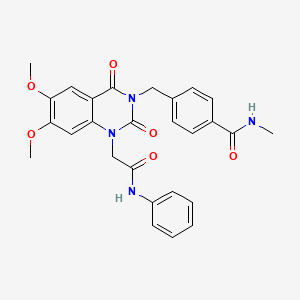 4-{[1-(2-anilino-2-oxoethyl)-6,7-dimethoxy-2,4-dioxo-1,4-dihydroquinazolin-3(2H)-yl]methyl}-N-methylbenzamide
