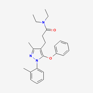 molecular formula C24H29N3O2 B1650635 N~1~,N~1~-diethyl-3-[3-methyl-1-(2-methylphenyl)-5-phenoxy-1H-pyrazol-4-yl]propanamide CAS No. 1189486-73-4