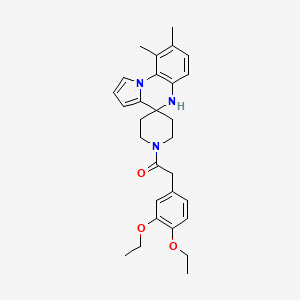 1-[(3,4-diethoxyphenyl)acetyl]-8',9'-dimethyl-5'H-spiro[piperidine-4,4'-pyrrolo[1,2-a]quinoxaline]