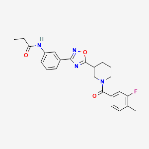 N-(4-chlorobenzyl)-2-[(8-methyl-5H-pyrimido[5,4-b]indol-4-yl)thio]acetamide