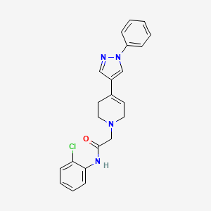 molecular formula C22H21ClN4O B1650640 N-(2-chlorophenyl)-2-[4-(1-phenyl-1H-pyrazol-4-yl)-3,6-dihydropyridin-1(2H)-yl]acetamide CAS No. 1189501-78-7