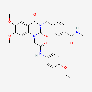 molecular formula C29H30N4O7 B1650644 4-{[1-{2-[(4-ethoxyphenyl)amino]-2-oxoethyl}-6,7-dimethoxy-2,4-dioxo-1,4-dihydroquinazolin-3(2H)-yl]methyl}-N-methylbenzamide CAS No. 1189653-35-7