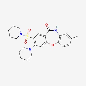 molecular formula C24H29N3O4S B1650650 8-methyl-3-piperidin-1-yl-2-(piperidin-1-ylsulfonyl)dibenzo[b,f][1,4]oxazepin-11(10H)-one CAS No. 1189671-49-5