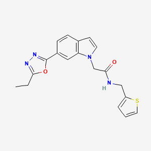 2-[6-(5-Ethyl-1,3,4-oxadiazol-2-YL)indol-1-YL]-N-(thiophen-2-ylmethyl)acetamide