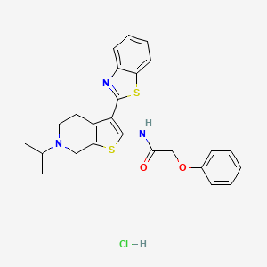 molecular formula C25H26ClN3O2S2 B1650654 N-(3-(benzo[d]thiazol-2-yl)-6-isopropyl-4,5,6,7-tetrahydrothieno[2,3-c]pyridin-2-yl)-2-phenoxyacetamide hydrochloride CAS No. 1189691-92-6