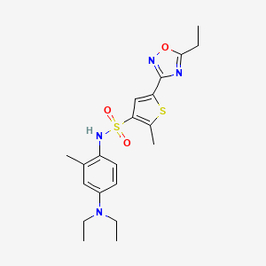 molecular formula C20H26N4O3S2 B1650655 N-[4-(diethylamino)-2-methylphenyl]-5-(5-ethyl-1,2,4-oxadiazol-3-yl)-2-methylthiophene-3-sulfonamide CAS No. 1189693-24-0