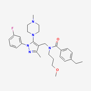 4-ethyl-N~1~-{[1-(3-fluorophenyl)-3-methyl-5-(4-methylpiperazino)-1H-pyrazol-4-yl]methyl}-N~1~-(3-methoxypropyl)benzamide