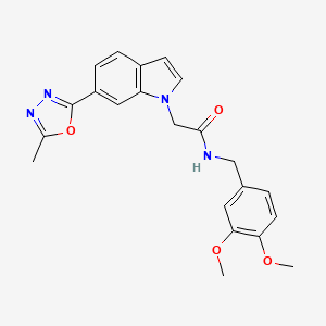 molecular formula C22H22N4O4 B1650667 2-Methyl-5-[5-(pyrrolidin-1-ylsulfonyl)-3-thienyl]-1,3,4-oxadiazole CAS No. 1189721-07-0