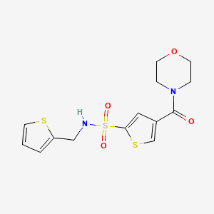 molecular formula C14H16N2O4S3 B1650668 4-(morpholin-4-ylcarbonyl)-N-(2-thienylmethyl)thiophene-2-sulfonamide CAS No. 1189723-15-6
