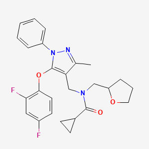 N~1~-{[5-(2,4-difluorophenoxy)-3-methyl-1-phenyl-1H-pyrazol-4-yl]methyl}-N~1~-(tetrahydro-2-furanylmethyl)-1-cyclopropanecarboxamide