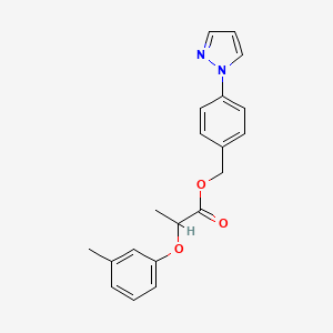 molecular formula C20H20N2O3 B1650675 [4-(1H-pyrazol-1-yl)phenyl]methyl 2-(3-methylphenoxy)propanoate CAS No. 1189732-96-4