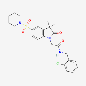 N-(2-chlorobenzyl)-2-[3,3-dimethyl-2-oxo-5-(piperidin-1-ylsulfonyl)-2,3-dihydro-1H-indol-1-yl]acetamide