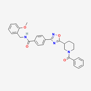 4-[5-(1-benzoylpiperidin-3-yl)-1,2,4-oxadiazol-3-yl]-N-[(2-methoxyphenyl)methyl]benzamide