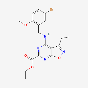 molecular formula C18H19BrN4O4 B1650682 Ethyl 4-[(5-bromo-2-methoxybenzyl)amino]-3-ethylisoxazolo[5,4-d]pyrimidine-6-carboxylate CAS No. 1189876-87-6