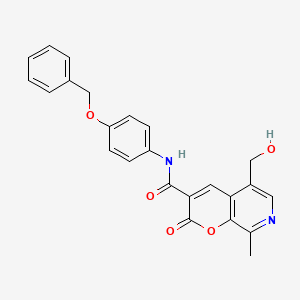 molecular formula C24H20N2O5 B1650683 N-[4-(benzyloxy)phenyl]-5-(hydroxymethyl)-8-methyl-2-oxo-2H-pyrano[2,3-c]pyridine-3-carboxamide CAS No. 1189878-77-0