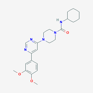 molecular formula C23H31N5O3 B1650685 N-cyclohexyl-4-[6-(3,4-dimethoxyphenyl)pyrimidin-4-yl]piperazine-1-carboxamide CAS No. 1189882-29-8