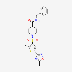 molecular formula C21H24N4O4S2 B1650686 N-benzyl-1-{[2-methyl-5-(5-methyl-1,2,4-oxadiazol-3-yl)-3-thienyl]sulfonyl}piperidine-4-carboxamide CAS No. 1189883-80-4