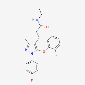 N~1~-ethyl-3-[5-(2-fluorophenoxy)-1-(4-fluorophenyl)-3-methyl-1H-pyrazol-4-yl]propanamide