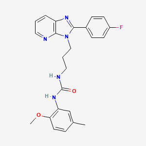 molecular formula C24H24FN5O2 B1650695 N-{3-[2-(4-fluorophenyl)-3H-imidazo[4,5-b]pyridin-3-yl]propyl}-N'-(2-methoxy-5-methylphenyl)urea CAS No. 1189922-24-4