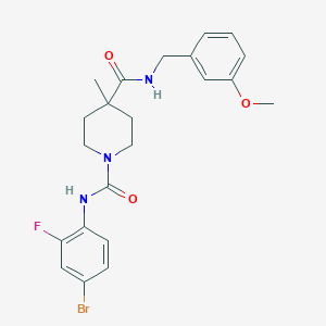 molecular formula C22H25BrFN3O3 B1650697 N~1~-(4-bromo-2-fluorophenyl)-N~4~-(3-methoxybenzyl)-4-methylpiperidine-1,4-dicarboxamide CAS No. 1189924-81-9