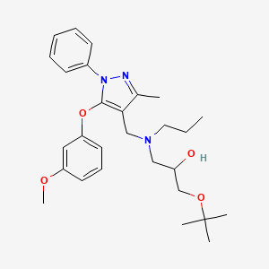 molecular formula C28H39N3O4 B1650698 1-(tert-butoxy)-3-[{[5-(3-methoxyphenoxy)-3-methyl-1-phenyl-1H-pyrazol-4-yl]methyl}(propyl)amino]-2-propanol CAS No. 1189929-22-3