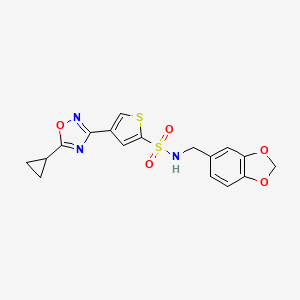 molecular formula C17H15N3O5S2 B1650702 N-cycloheptyl-N-[2-(piperazin-1-ylsulfonyl)ethyl]thiophene-2-sulfonamide CAS No. 1189944-54-4