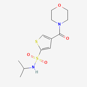 molecular formula C12H18N2O4S2 B1650704 N-isopropyl-4-(morpholin-4-ylcarbonyl)thiophene-2-sulfonamide CAS No. 1189950-96-6