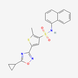 molecular formula C20H17N3O3S2 B1650708 5-(5-cyclopropyl-1,2,4-oxadiazol-3-yl)-2-methyl-N-1-naphthylthiophene-3-sulfonamide CAS No. 1189973-30-5