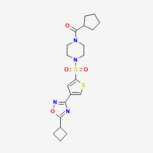 molecular formula C20H26N4O4S2 B1650714 [4-[4-(5-Cyclobutyl-1,2,4-oxadiazol-3-yl)thiophen-2-yl]sulfonylpiperazin-1-yl]-cyclopentylmethanone CAS No. 1189997-28-1