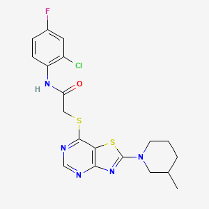 N-(2-chloro-4-fluorophenyl)-2-{[2-(3-methylpiperidin-1-yl)[1,3]thiazolo[4,5-d]pyrimidin-7-yl]thio}acetamide