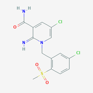 5-Chloro-1-(5-chloro-2-(methylsulfonyl)benzyl)-2-imino-1,2-dihydropyridine-3-carboxamide