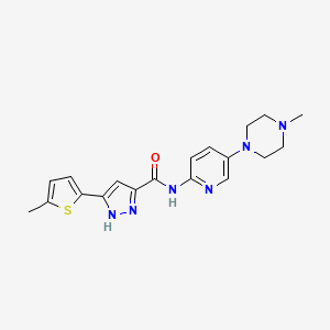 N-[5-(4-methylpiperazin-1-yl)pyridin-2-yl]-5-(5-methylthiophen-2-yl)-1H-pyrazole-3-carboxamide