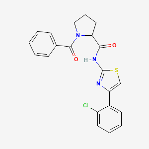 1-benzoyl-N-[4-(2-chlorophenyl)-1,3-thiazol-2-yl]pyrrolidine-2-carboxamide