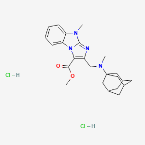 molecular formula C24H32Cl2N4O2 B1650731 9H-Imidazo(1,2-a)benzimidazole-3-carboxylic acid, 9-methyl-2-((methyltricyclo(3.3.1.1(sup 3,7))dec-1-ylamino)methyl)-, methyl ester, dihydrochloride CAS No. 119294-97-2
