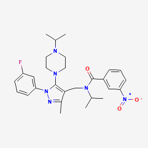 molecular formula C28H35FN6O3 B1650733 N~1~-{[1-(3-fluorophenyl)-5-(4-isopropylpiperazino)-3-methyl-1H-pyrazol-4-yl]methyl}-N~1~-isopropyl-3-nitrobenzamide CAS No. 1192977-18-6