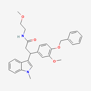 3-[4-(benzyloxy)-3-methoxyphenyl]-N~1~-(2-methoxyethyl)-3-(1-methyl-1H-indol-3-yl)propanamide