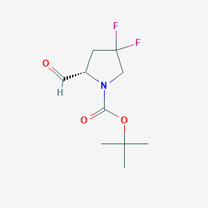 molecular formula C10H15F2NO3 B1650740 (S)-叔丁基 4,4-二氟-2-甲酰基吡咯烷-1-羧酸酯 CAS No. 1194032-45-5