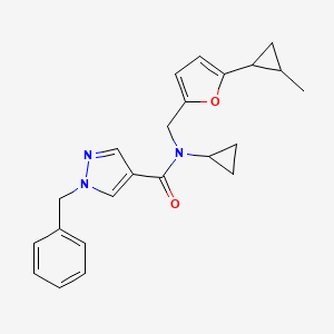 1-benzyl-N-cyclopropyl-N-{[5-(2-methylcyclopropyl)furan-2-yl]methyl}-1H-pyrazole-4-carboxamide