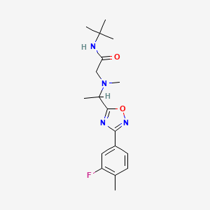 N-tert-butyl-2-({1-[3-(3-fluoro-4-methylphenyl)-1,2,4-oxadiazol-5-yl]ethyl}(methyl)amino)acetamide